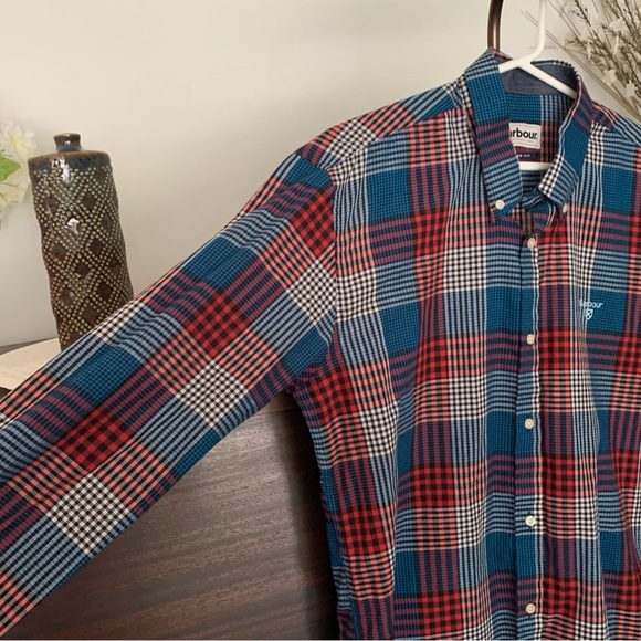Barbour Men's Tailored Fit, Check Print, Button Down Shirt, Size Medium - Picture 3 of 12